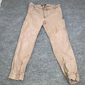 DU/ER Mens Performance Jogger Pants Tan Brown Drawstring Size 34x29 Slim Fit